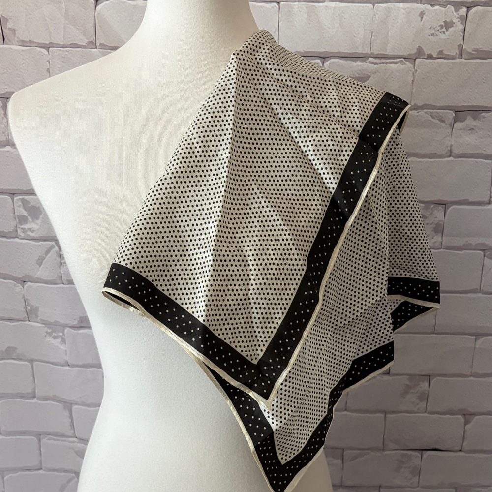 Chic Black and White Polka Dot Scarf